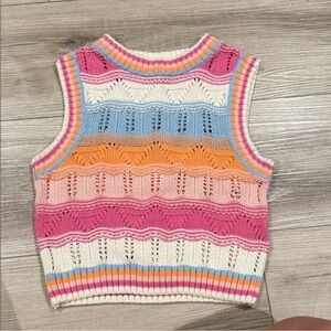 Cotton On bright pink/orange/periwinkle Multicolor Knit Vest